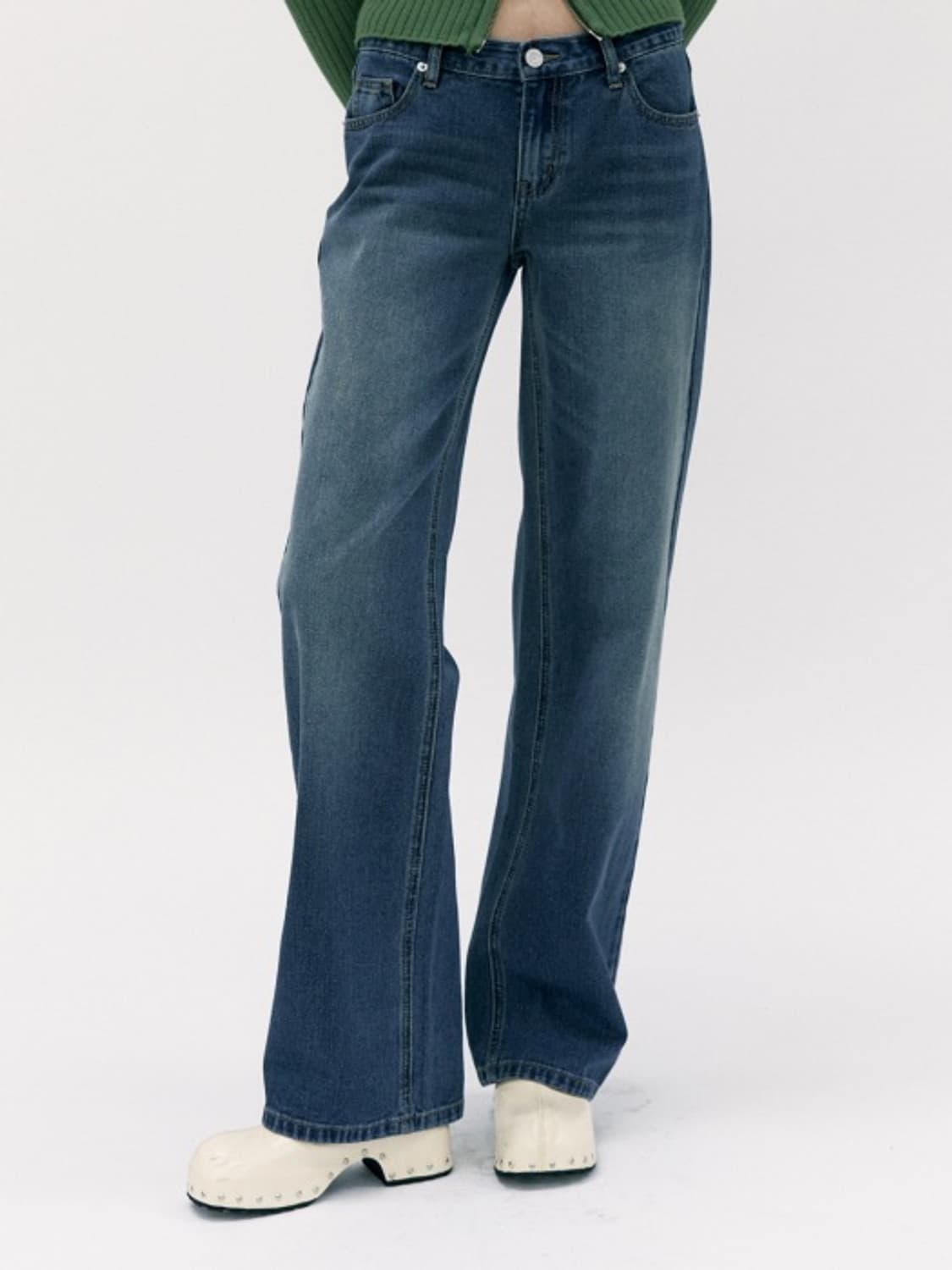 오디너리 홀리데이 빈티지 로우 데님 팬츠[blue] 상품이미지1