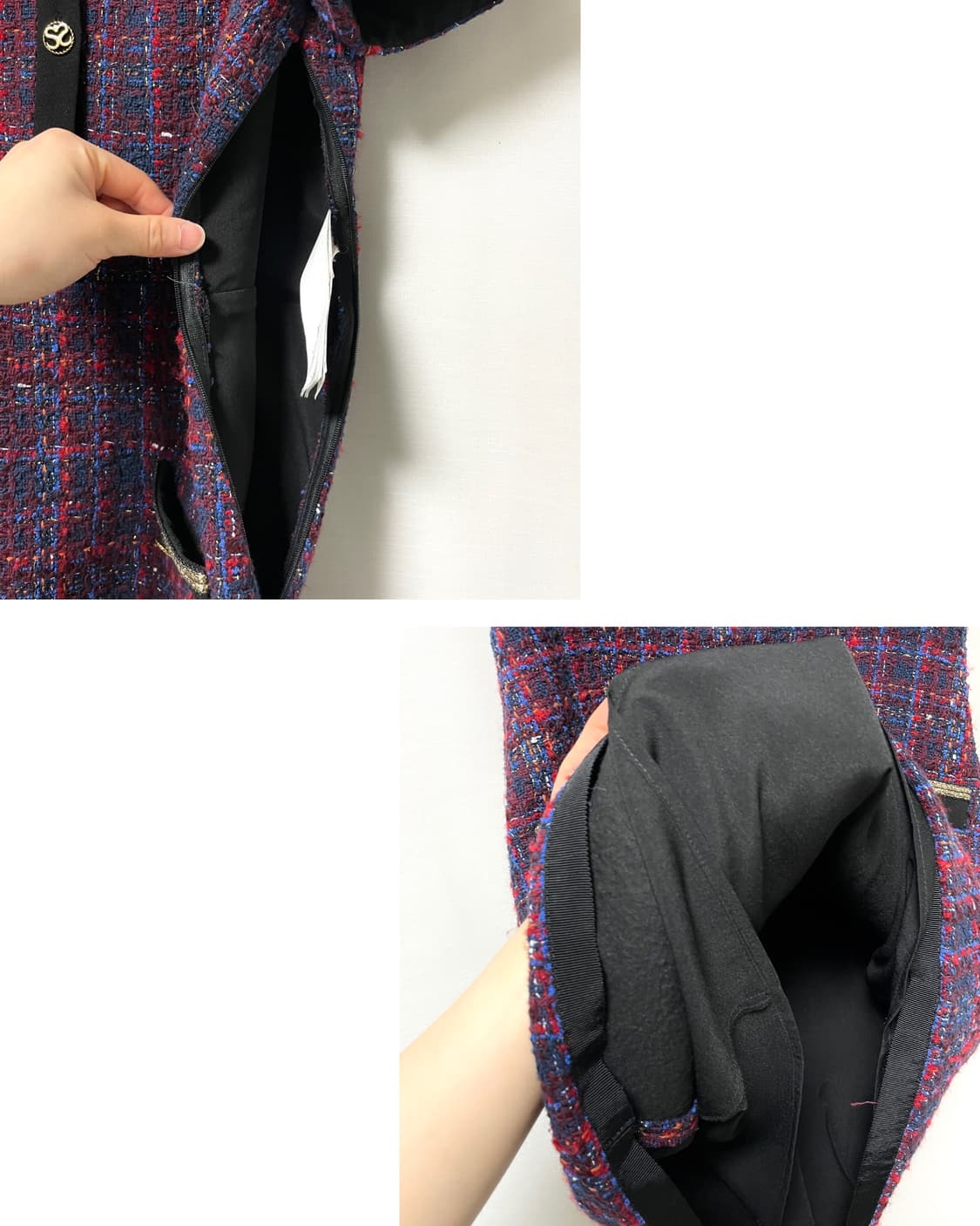 sandro 산드로 여성 트위드 반팔 원피스 36 _ 퍼플 상품이미지8