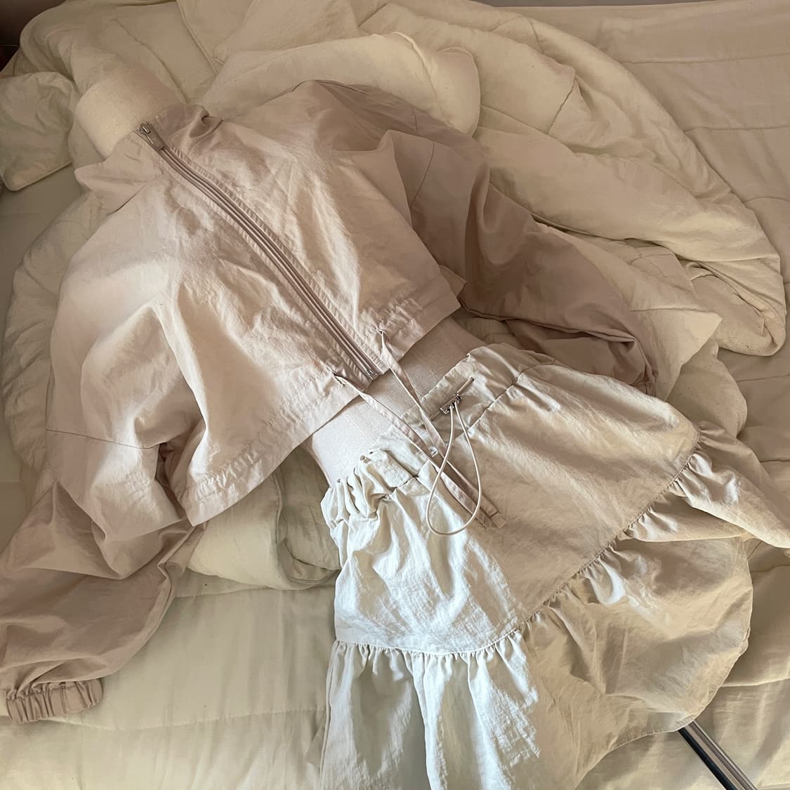 빈티지 후드집업 빈티지 스커트 셔링 스커트 사와코 하구미 모리 스커트 상품이미지2