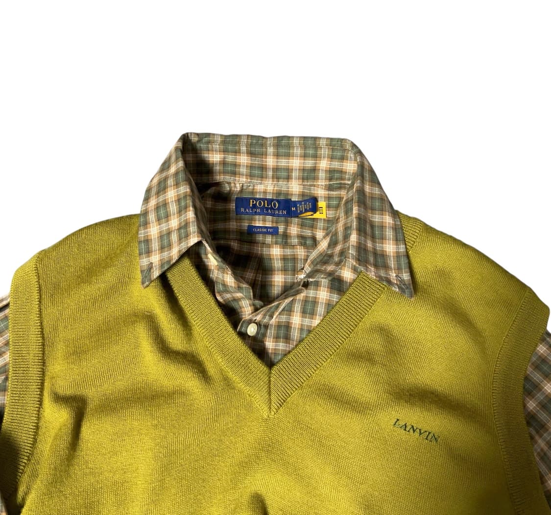 랑방 LANVIN 95사이즈 올리브색 니트 조끼 상품이미지6