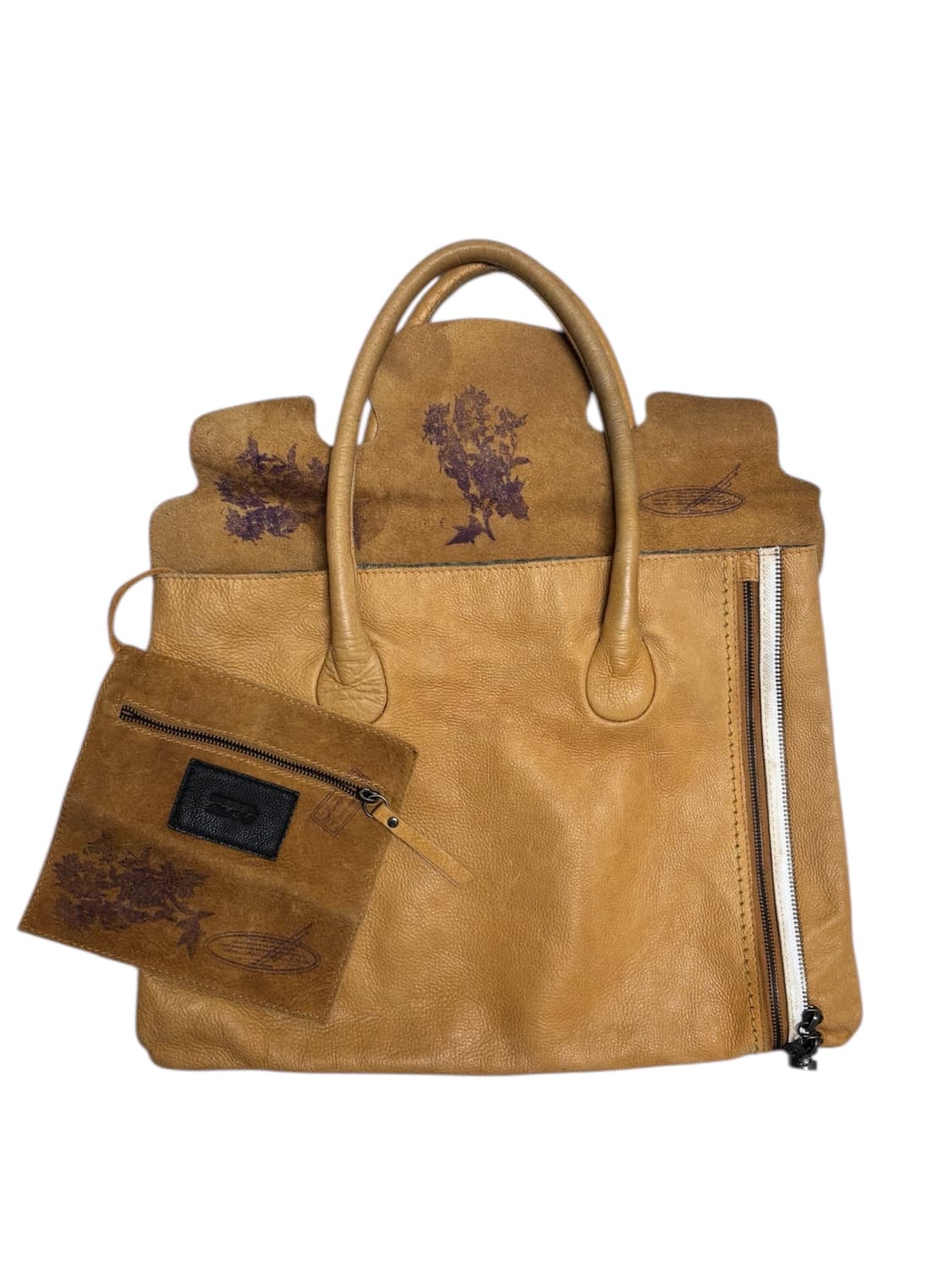 디젤 블랙 골드 레더 베이지 숄더백 상품이미지3