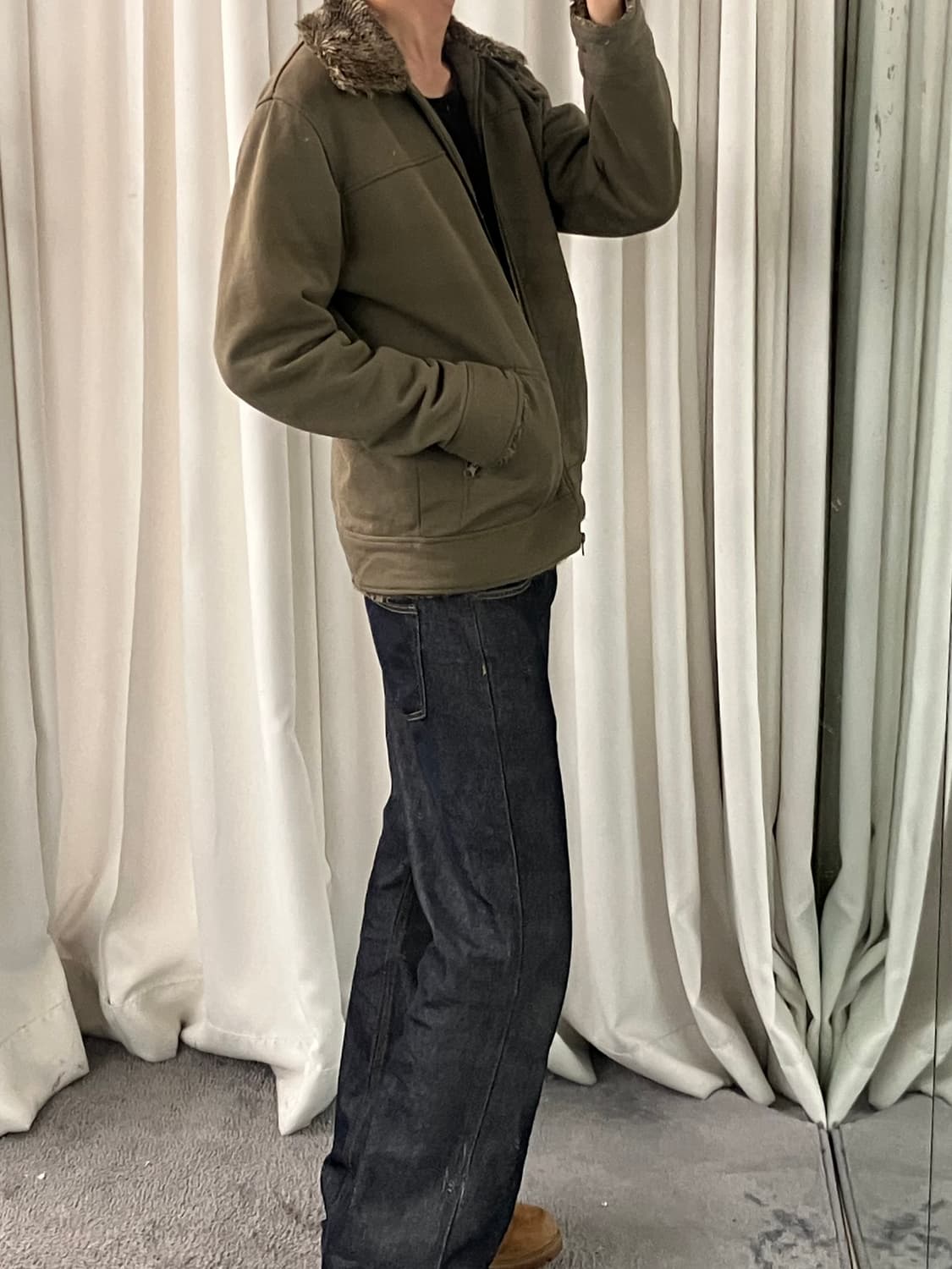 울리치 카키 코튼 퍼 자켓 L 상품이미지8