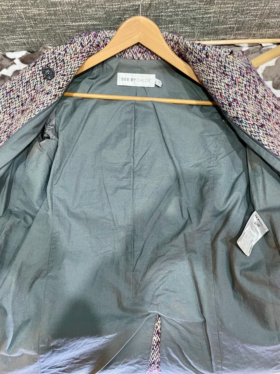 SEE BY CHLOE 트위드 더블 코트 38 정품 상품이미지3
