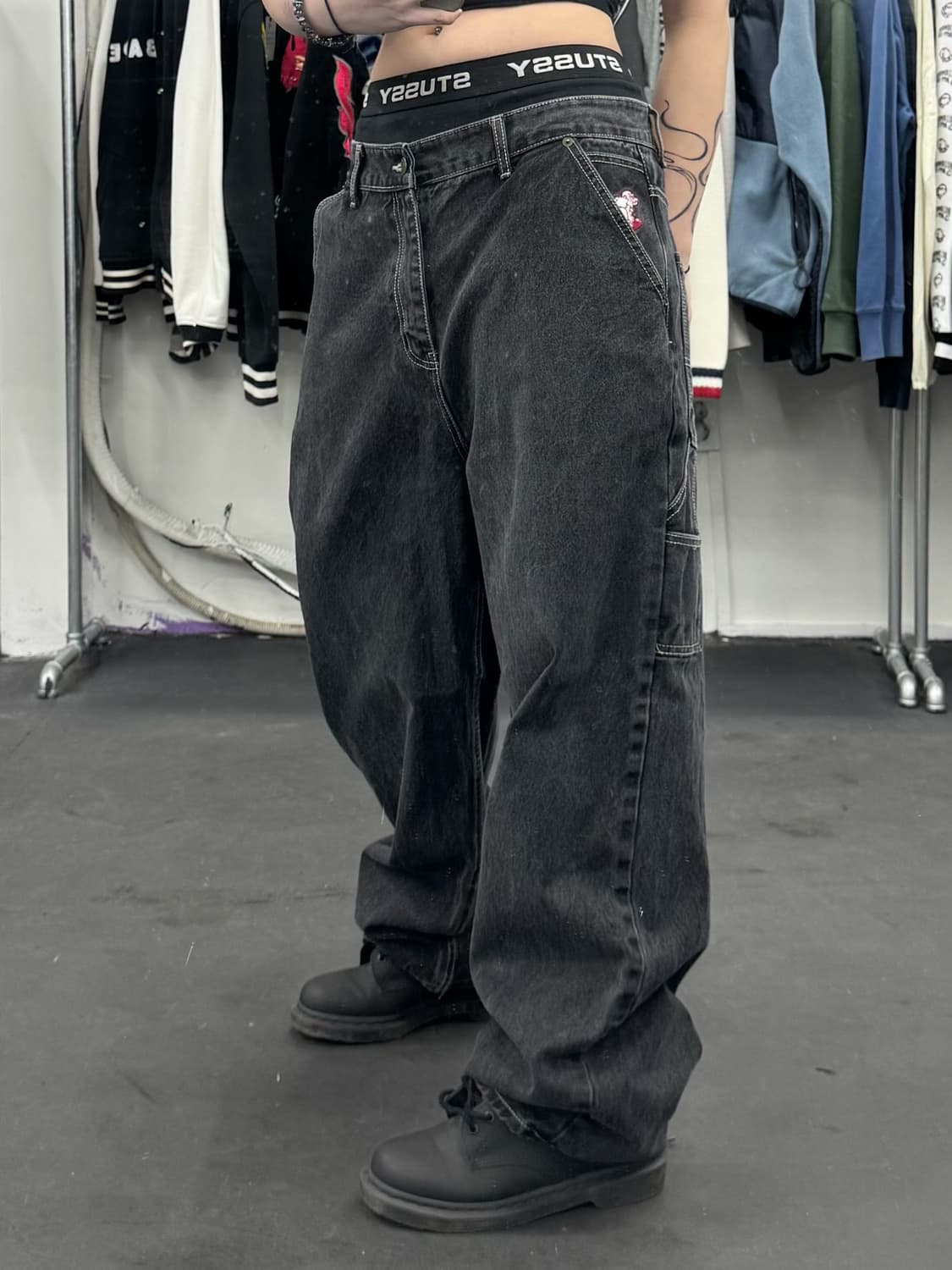 위캔더스 워시드 데님 카펜터팬츠 상품이미지3