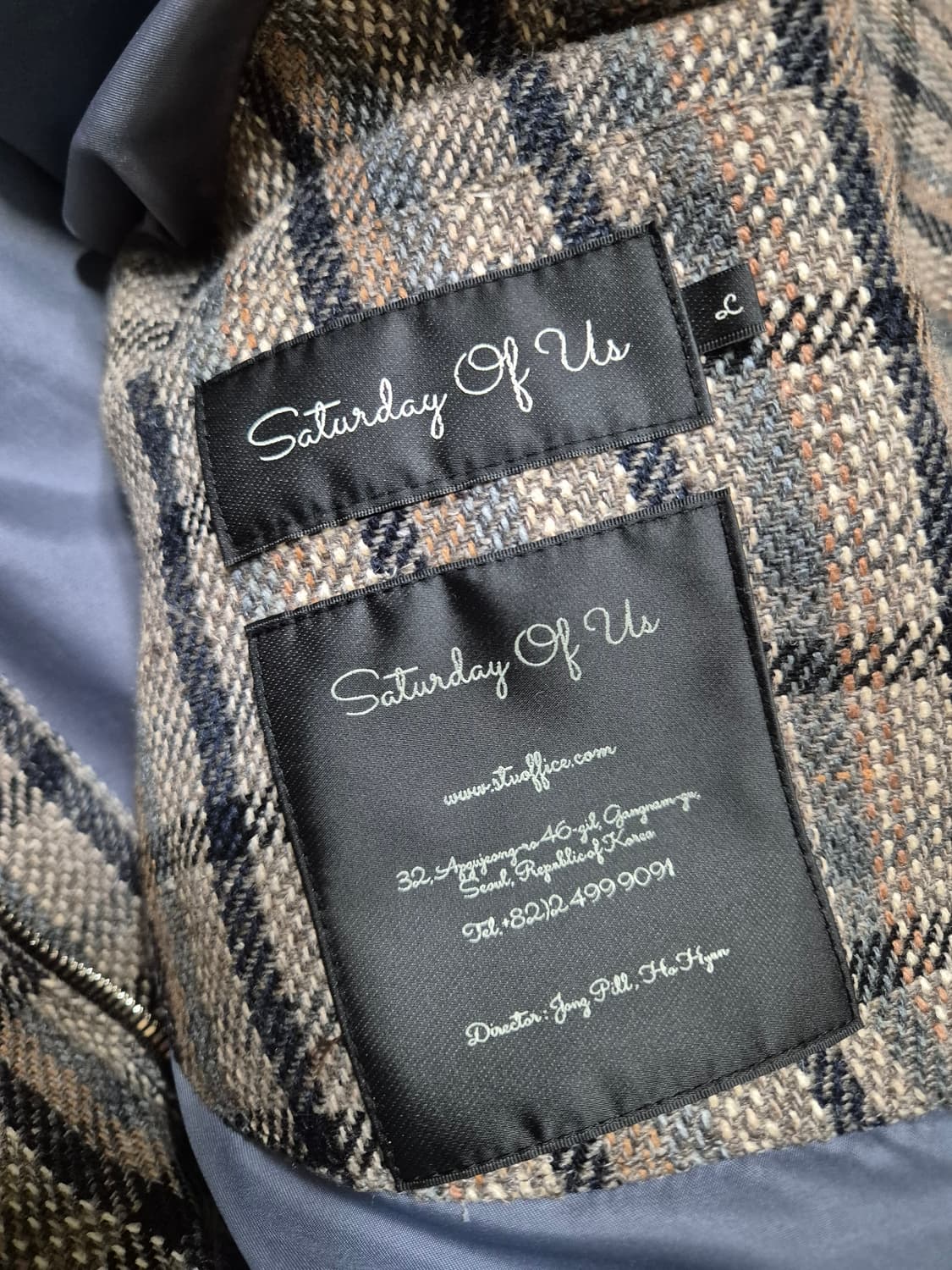 STU(에스티유) 패딩 덕다운 숏 자켓 멀티체크 상품이미지2