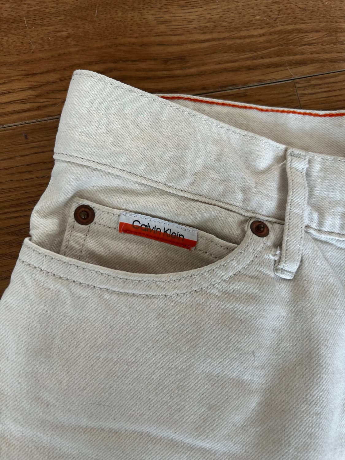 캘빈클라인 제니 베이지 데님 팬츠 (정품) 상품이미지4