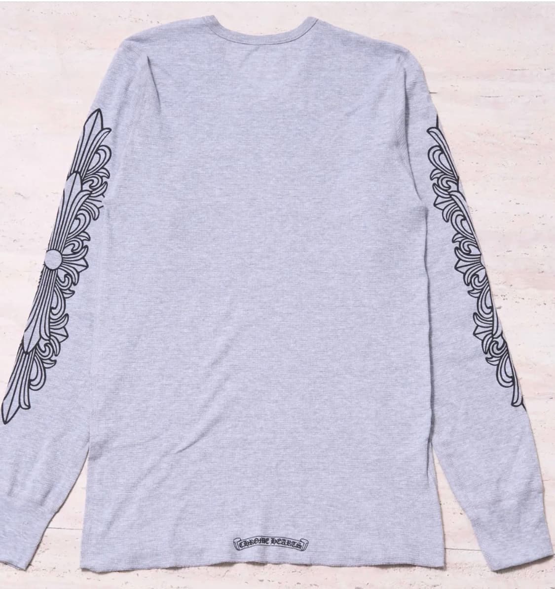 크롬하츠 홀스슈 로고 와플 써멀 플로럴 롱슬리브 티셔츠 그레이 상품이미지2