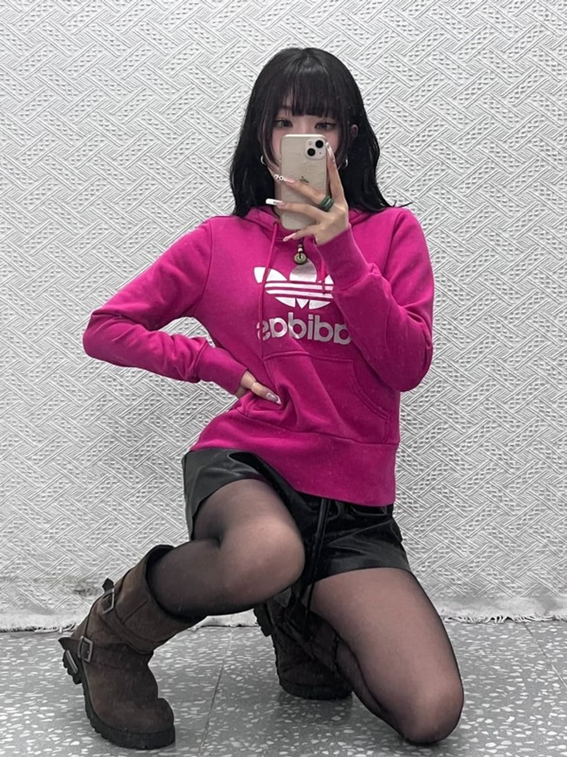 아디다스 Y2K 레트로 00's 대장급 핫핑크 후드티 95 C11255 상품이미지1