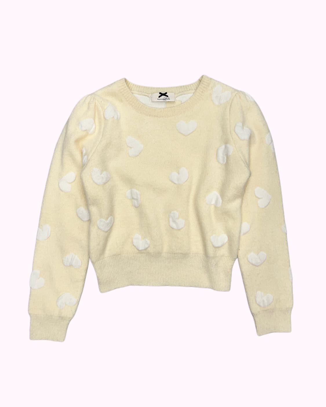 heart pattern yellow knit 상품이미지1