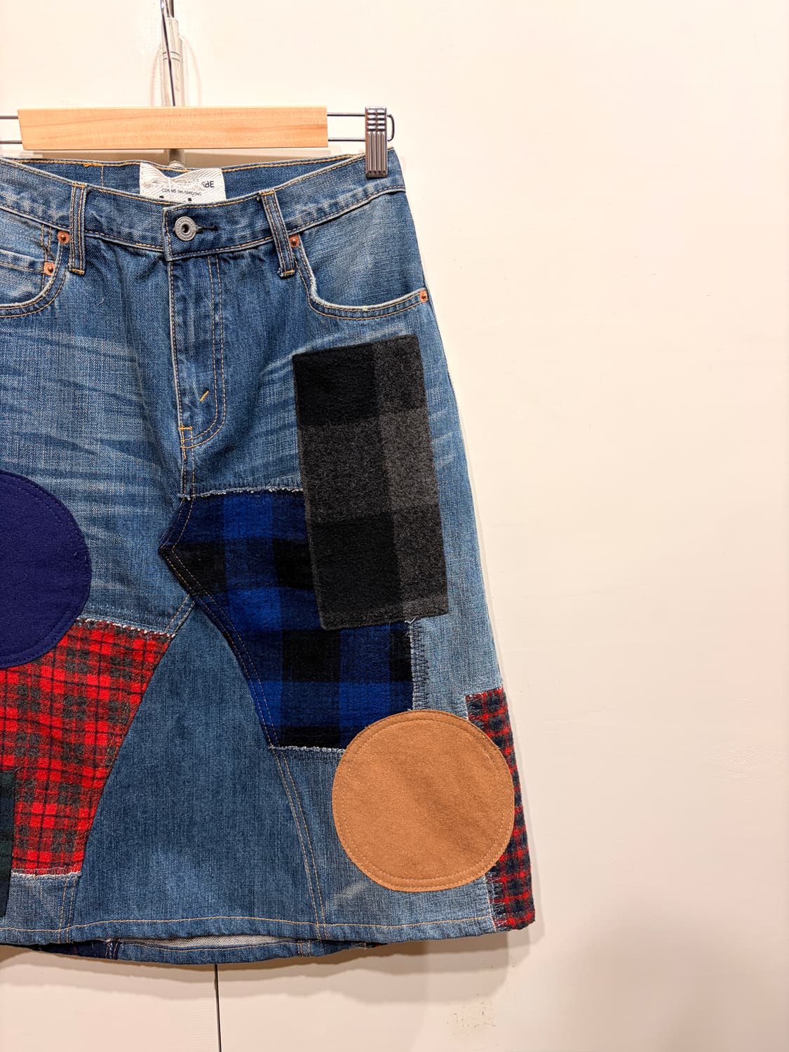 준야와타나베 패치워크 데님 스커트 상품이미지2