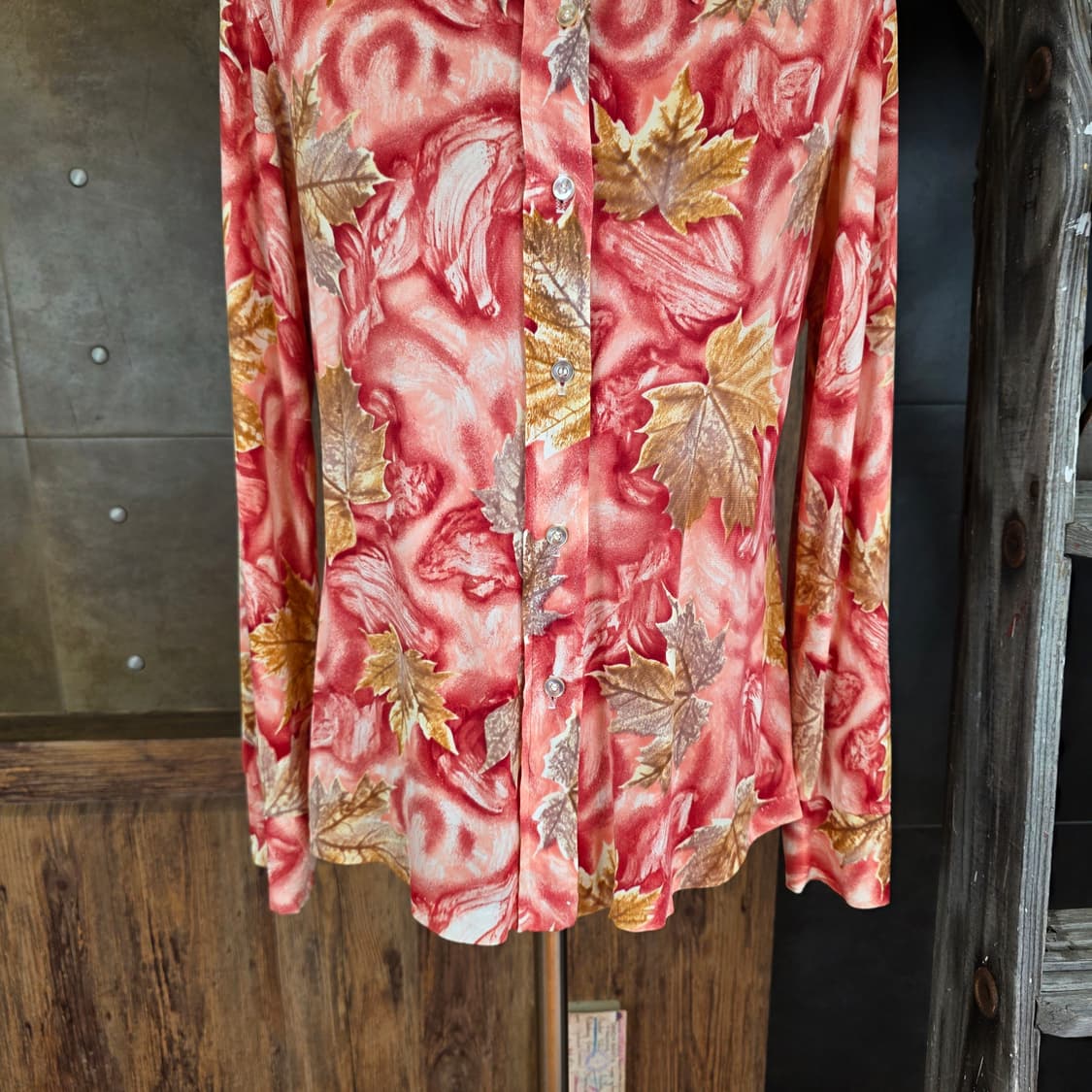 70's Montgomery Ward 스페셜 패턴 아트 블라우스 상품이미지4