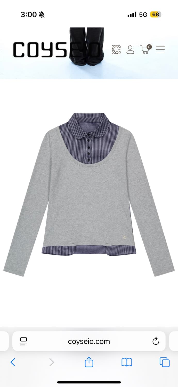 reversible collar longsleeves melange gr 상품이미지1