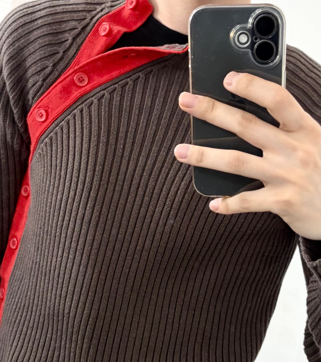 아르마니 익스체인지 사선 버튼 니트 상품이미지2