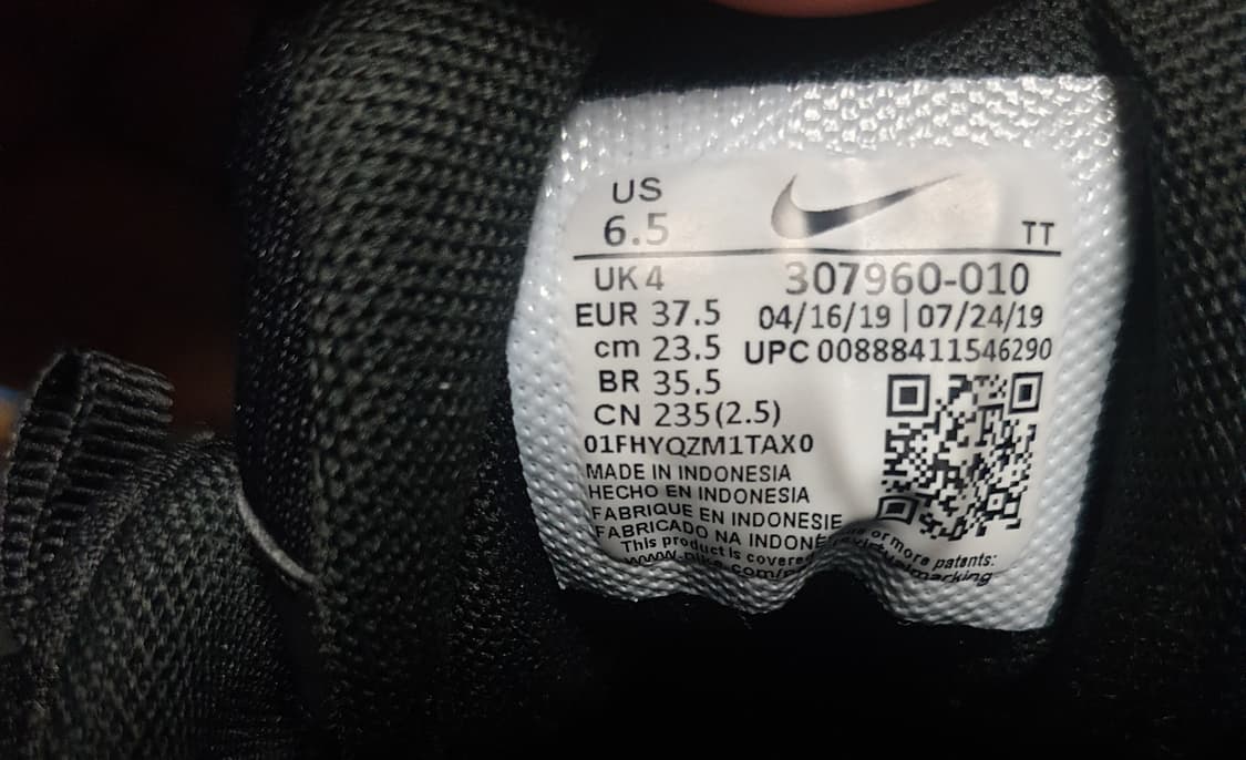 나이키 에어맥스 95 트리플블랙 (235) 307960-010 상품이미지6