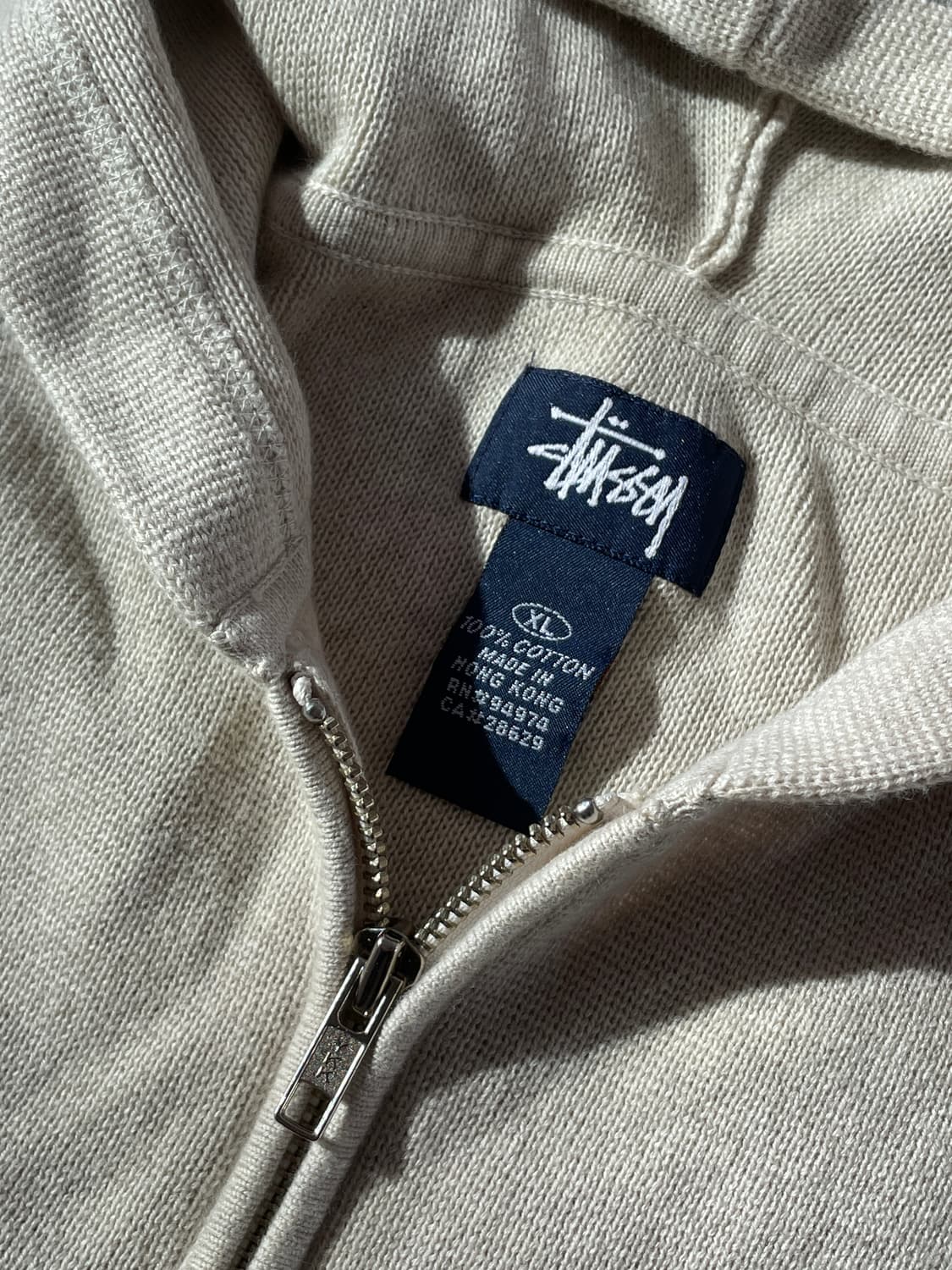 00s Stüssy Knit Oatmeal hood zip 상품이미지9