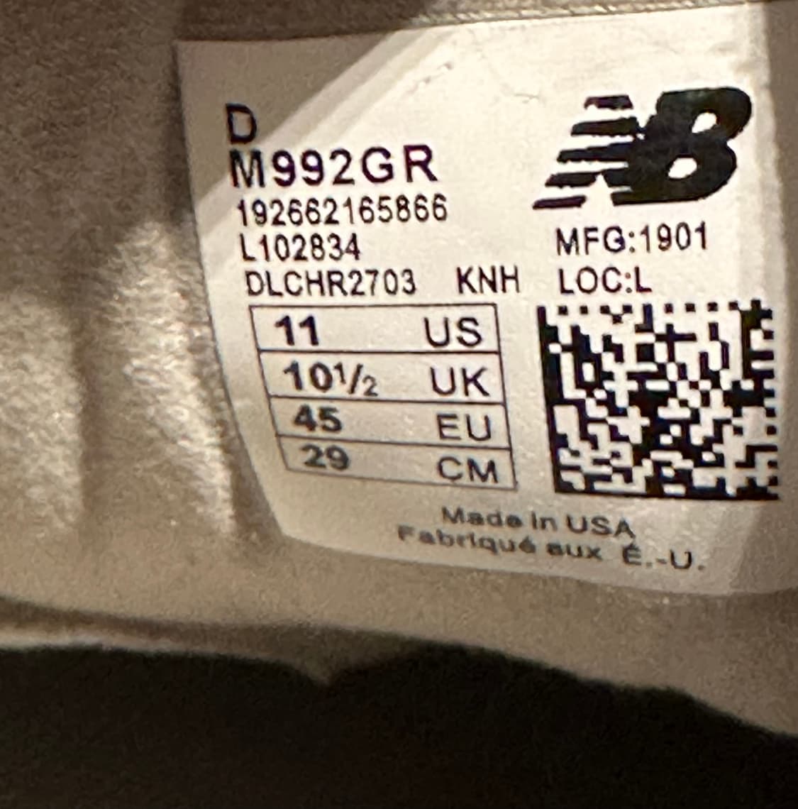 290) 뉴발란스 992  m992GR 상품이미지8