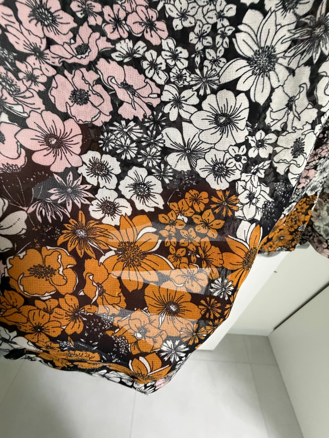 H&M 차이나카라 플라워패턴 블라우스 상품이미지4