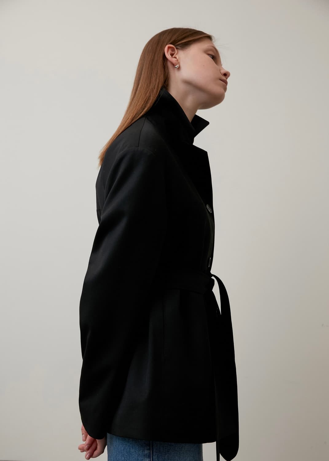 wide collar belted wool jacket 상품이미지4