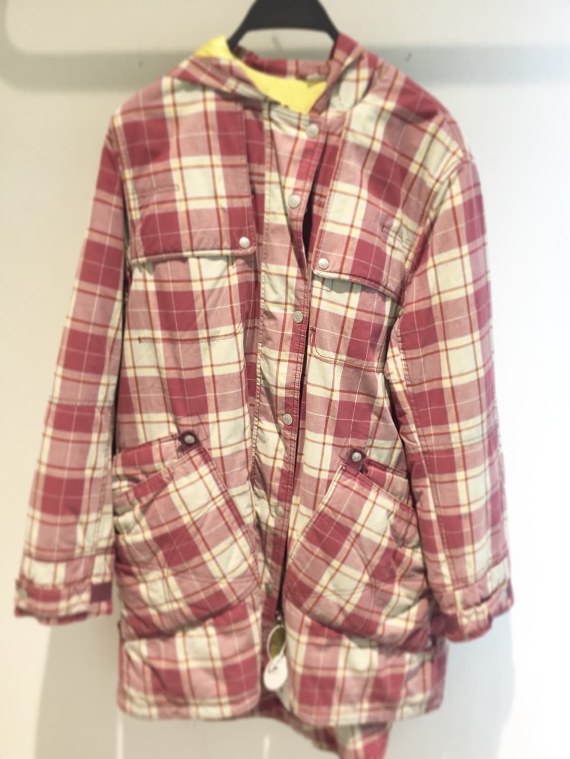 빈티지 딸기 체크 패딩 상품이미지3