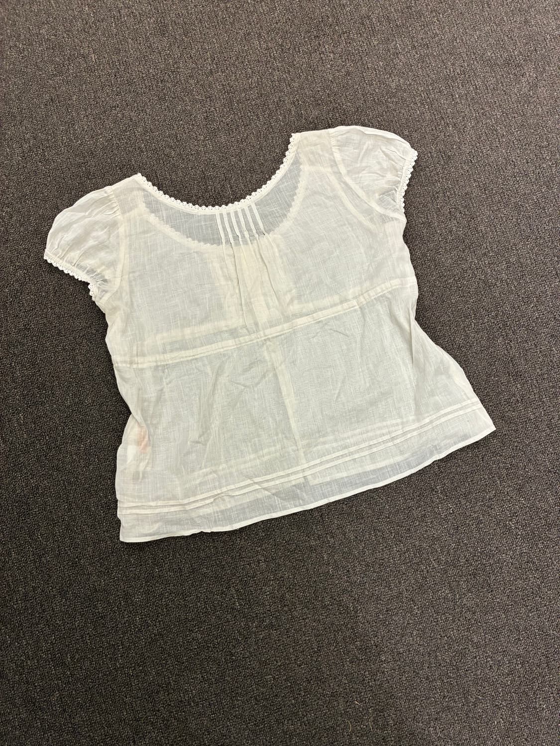 38)Japanese vintage 여성 레이스 디테일 반팔 블라우스 상품이미지6