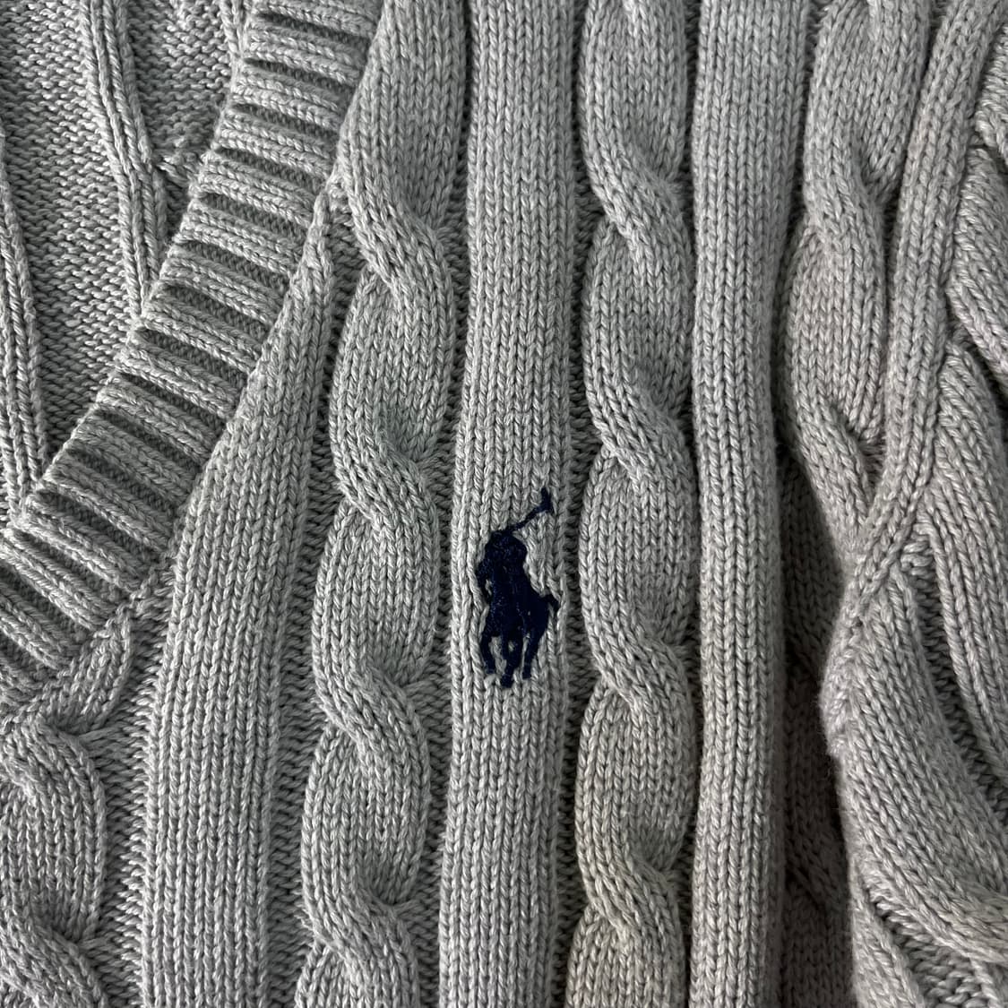 W 95 폴로랄프로렌 꽈배기 브이넥 니트 상품이미지3