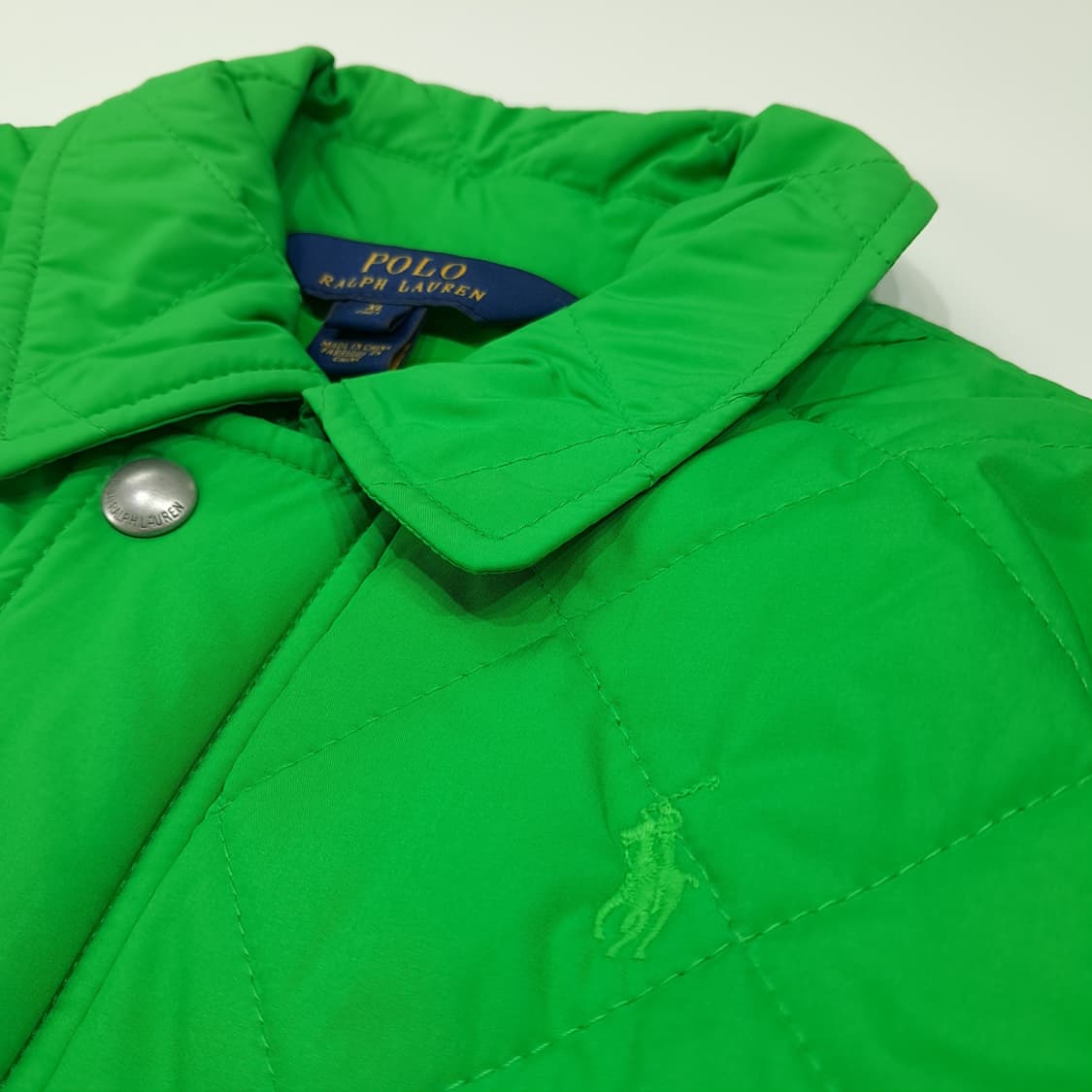CL100 XL 폴로 랄프로렌 톤온톤 포니 자수 엘보우 패치 그린 다이 상품이미지4