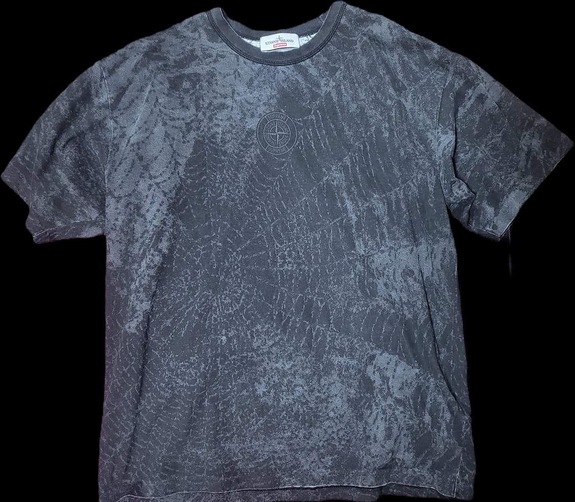 [2XL, XXL]슈프림 x 스톤 아일랜드 티셔츠 반팔 숏슬리브 탑 블랙 상품이미지2