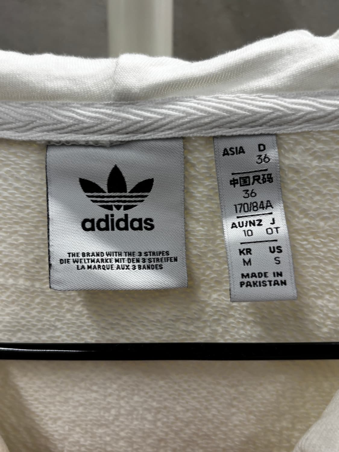 아디다스 크롭 삼선 후드티 M 상품이미지4