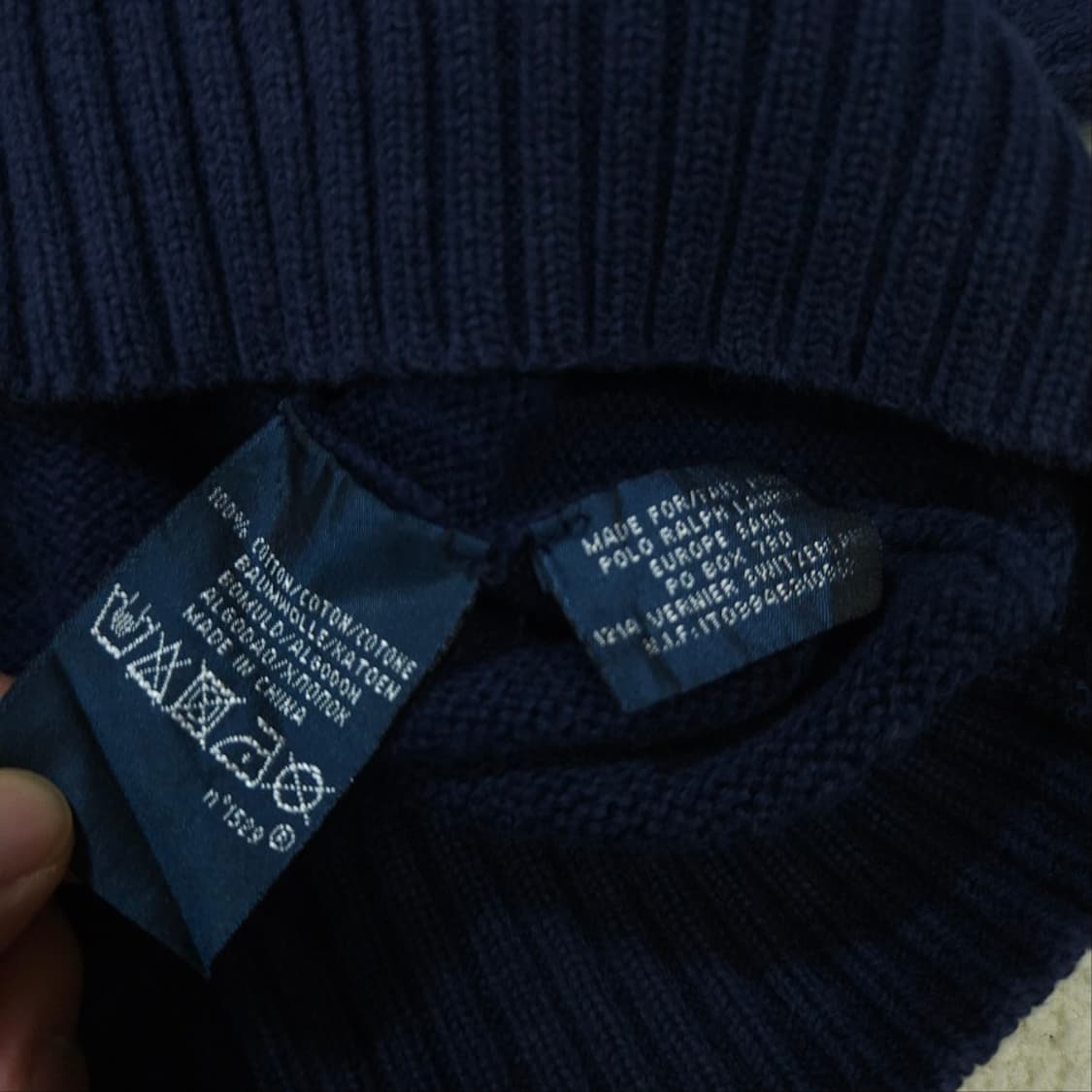 폴로 랄프 로렌 코튼 니트 100 네이비 상품이미지6