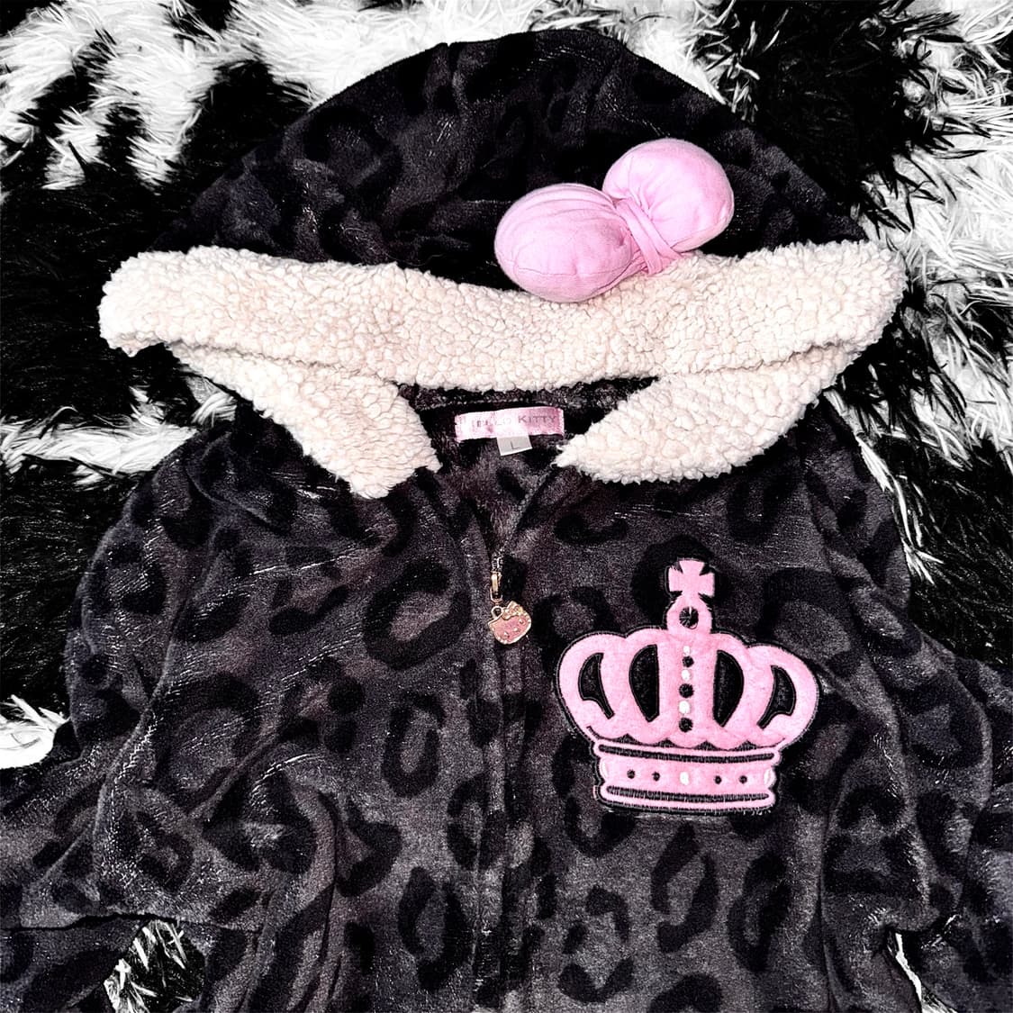 HELLO KITTY 네코미미 레오파드 셋업 상품이미지4