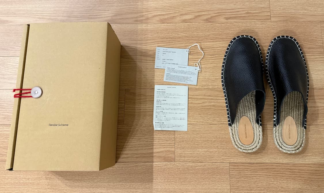 헨더 스킴 주트 hender scheme 가죽 뮬 슬리퍼 블랙 5사이즈 상품이미지1