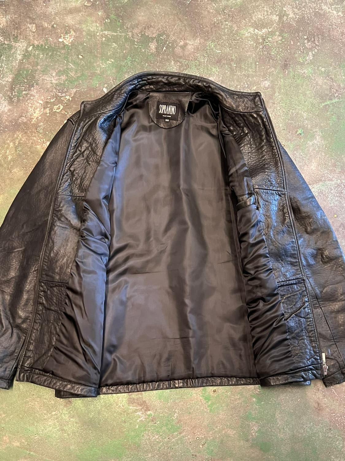 [L] 양가죽 레더 자켓 블랙 미니멀 싱글 라이더 빈티지 가죽 상품이미지6