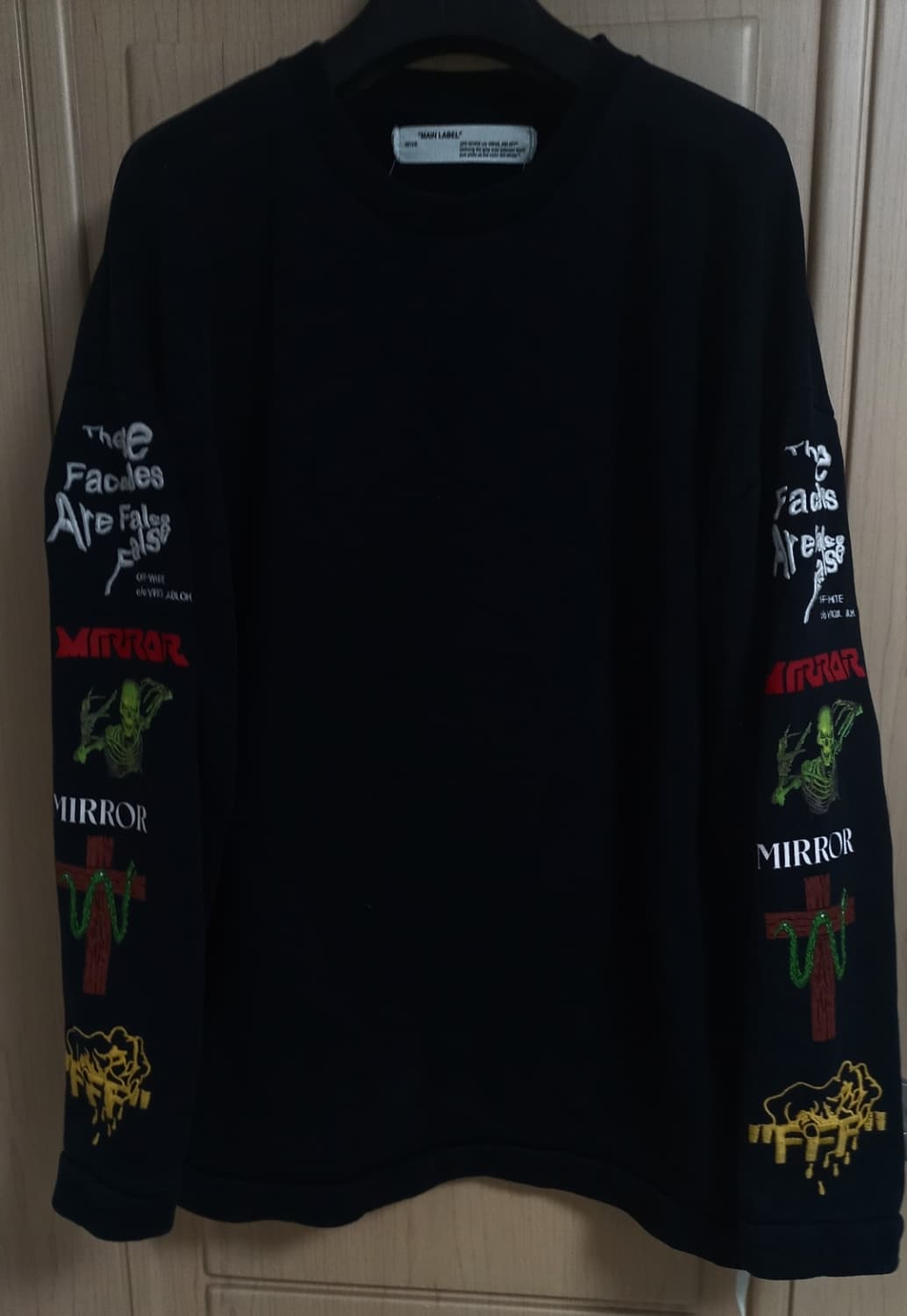 정품 오프화이트 Off-White 미러 프린팅 오버핏 상품이미지3