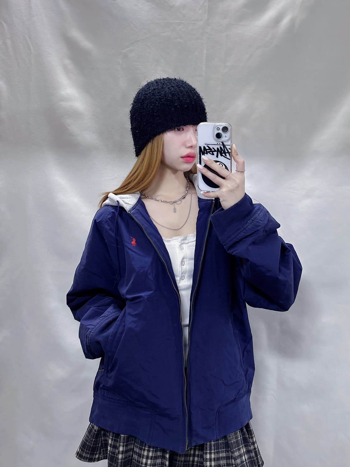 폴로스포츠 90‘s 네이비 후디 스윙톱 자켓  상품이미지1