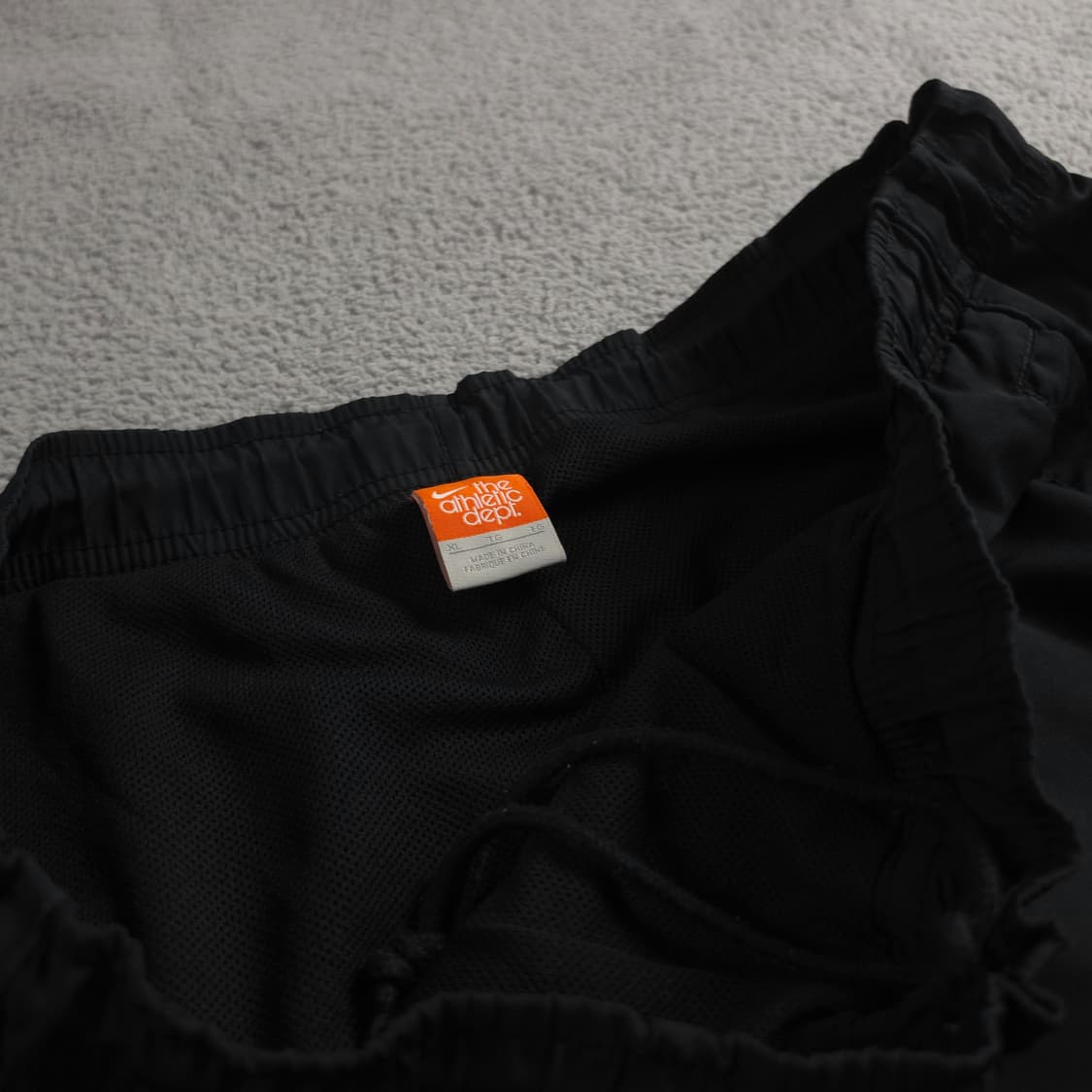 00s 나이키 올드스쿨 블랙 와이드 우븐 스트링 트랙팬츠 (XL) 상품이미지5