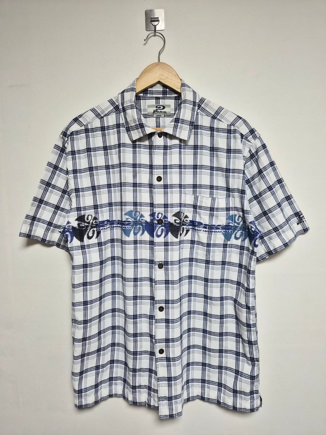 피코Piko 메인 패턴 체크 반팔셔츠 L - S408 상품이미지1