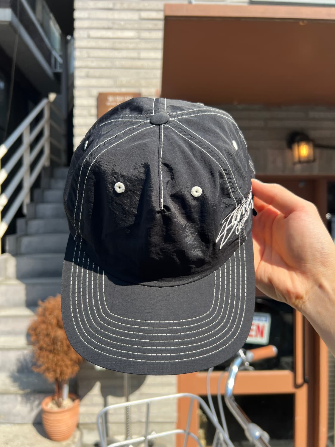 Stussy 스투시 재팬 블랙 나일론 볼캡 상품이미지2