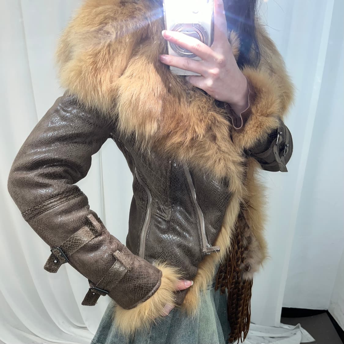 폭스 퍼 후디 무스탕 상품이미지6