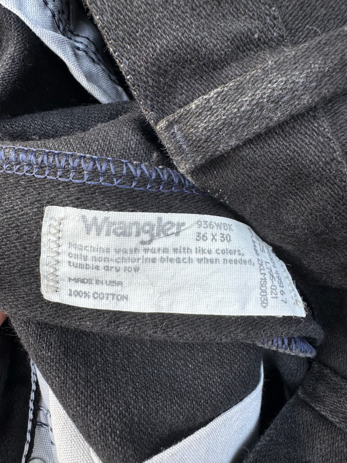 90s 랭글러 빈티지 936wbk 카우보이컷 블랙 데님 팬츠 블랙진 상품이미지7