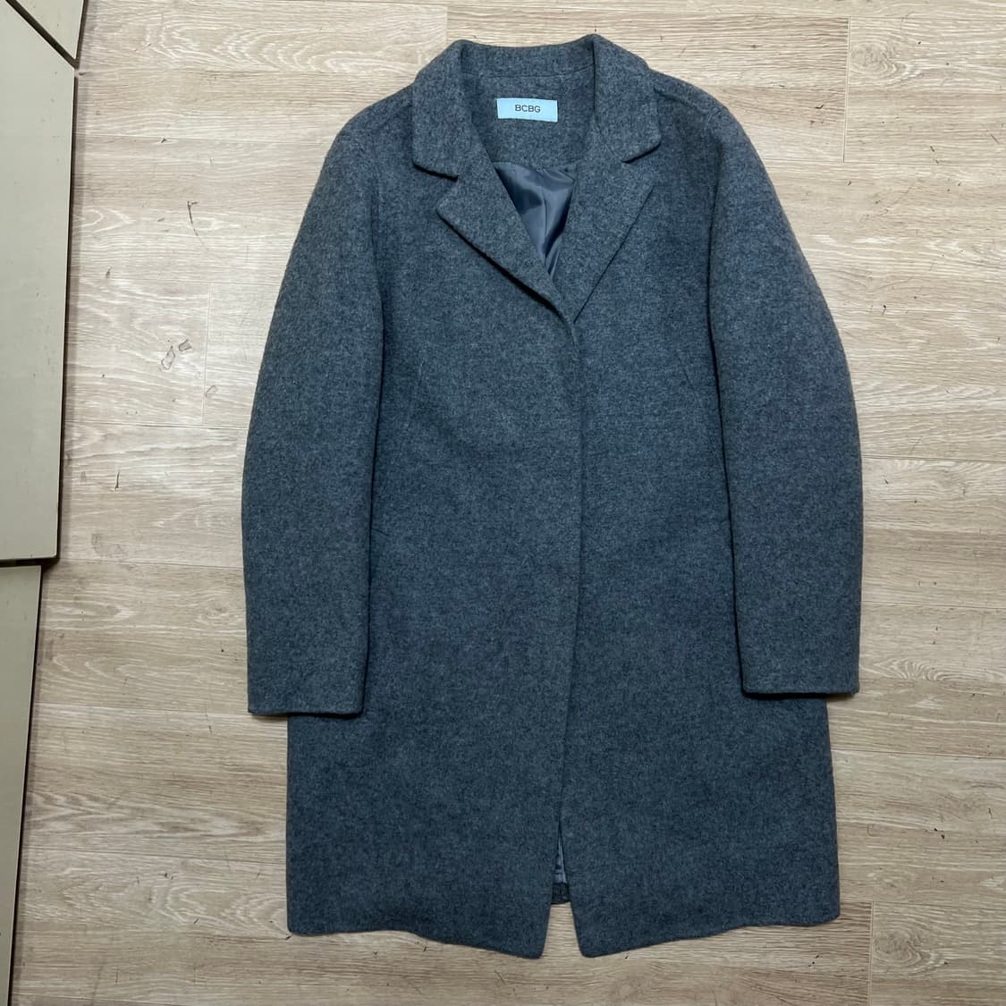 BCBG 여성 모직 싱글 롱코트 [그레이] 88-96-160 상품이미지1