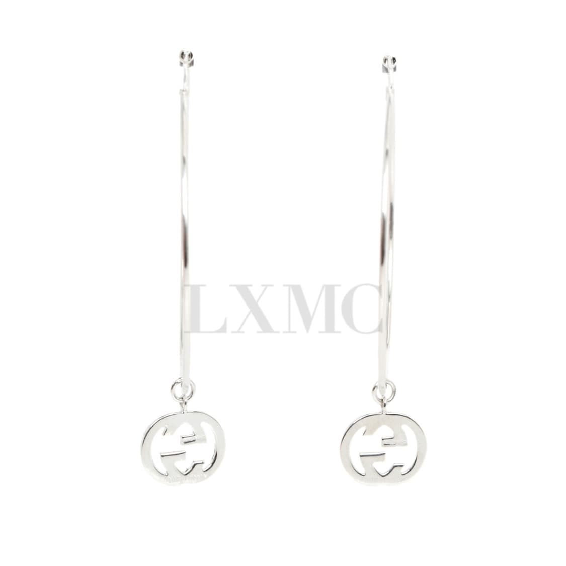 구찌 링 귀걸이 18K 화이트골드 GG 로고 후프 이어링 상품이미지4