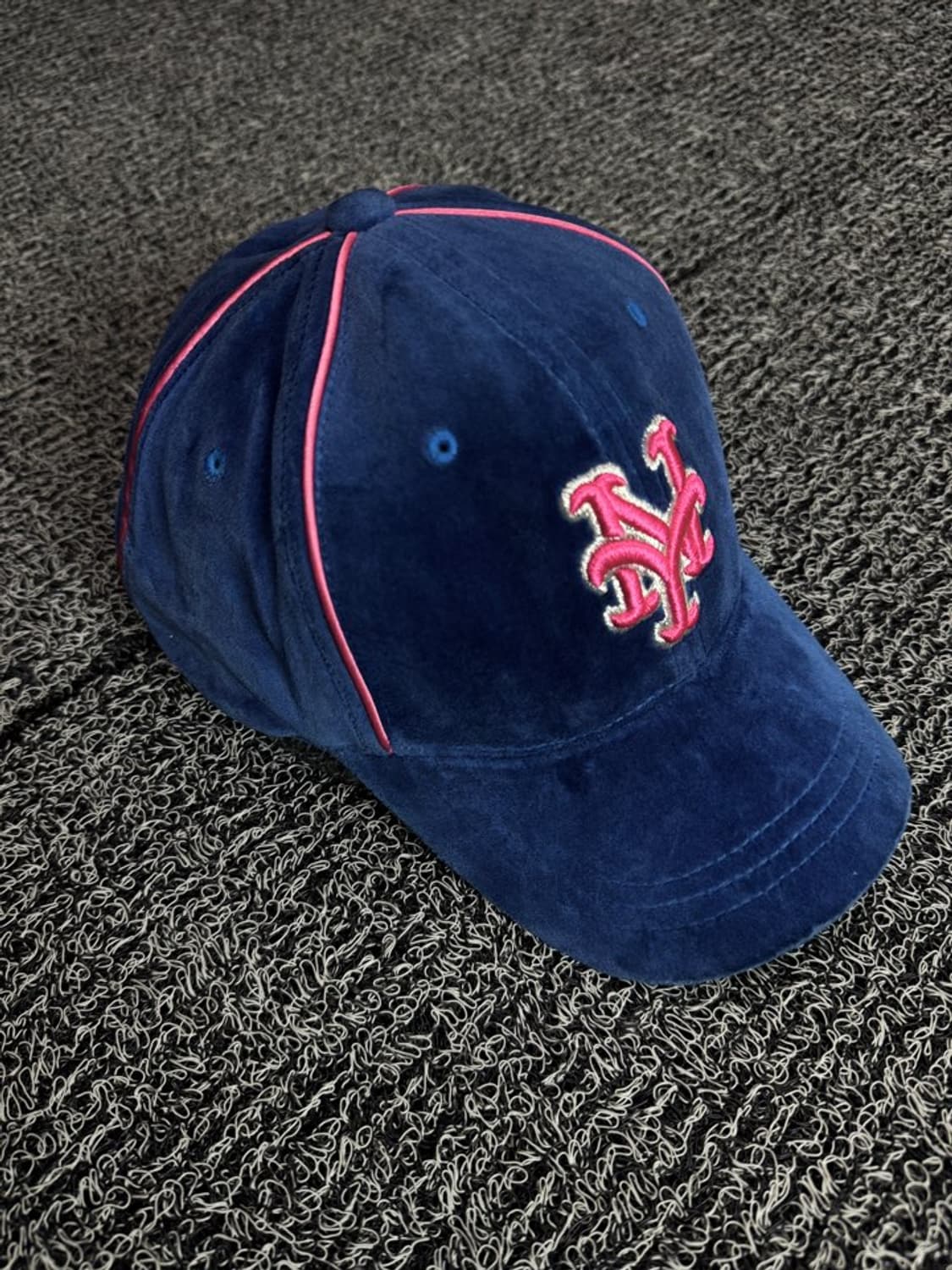 00s MLB 올드스쿨 뉴욕 메츠 벨벳 베이스볼 캡 상품이미지1