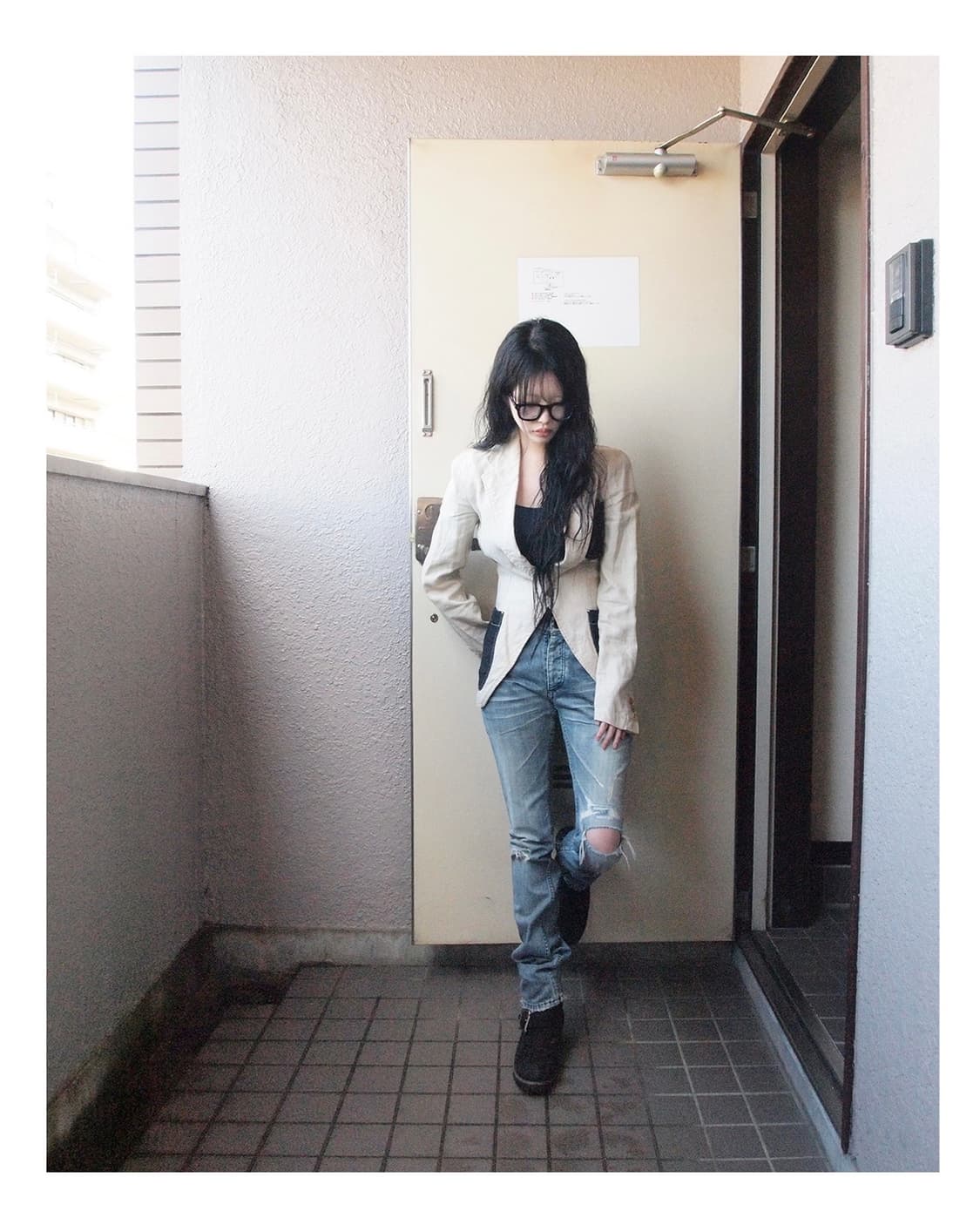 어태치먼트 초기 사치코 디스트로이드 데님팬츠 상품이미지1