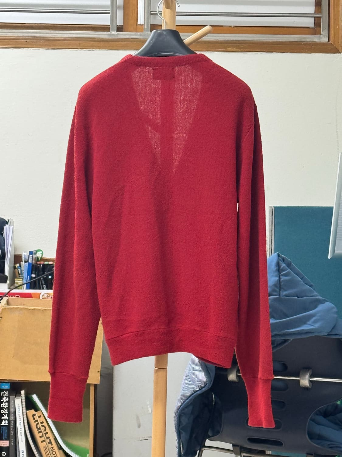 8-90‘s 아메리칸 아크릴 버튼업 v넥 니트 L 상품이미지2