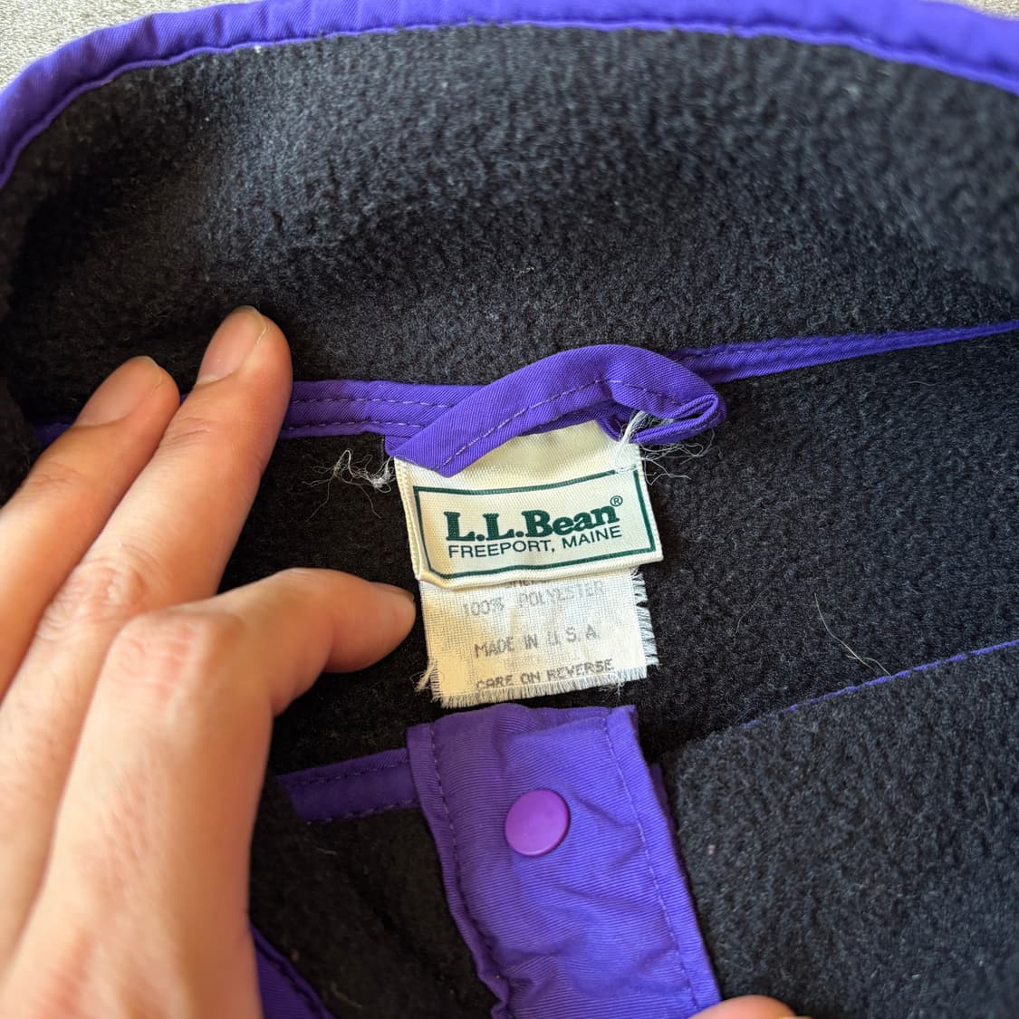 90s L.L.bean 미국 생산 엘엘빈 블랙 플리스 신칠라 상품이미지6