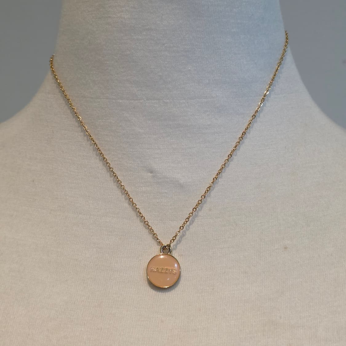 HAZZYS 빈티지리폼) 써클로고 핑크x골드 써지컬목걸이 상품이미지1