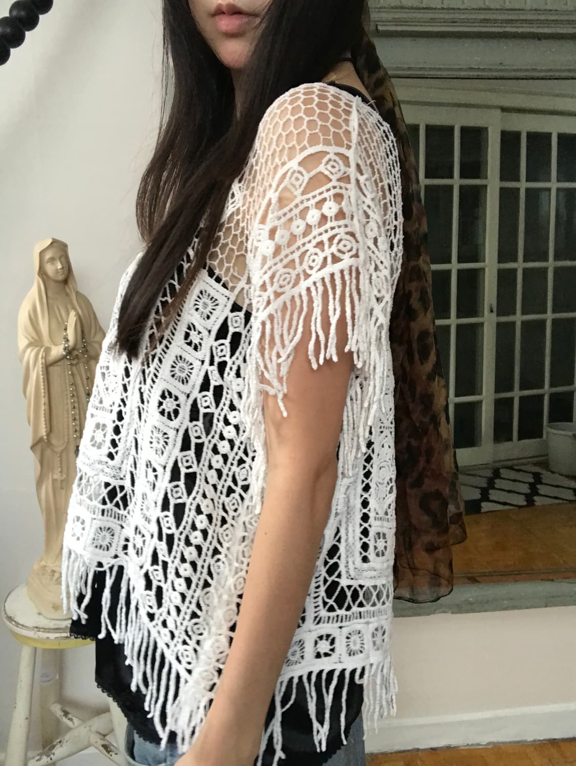 vintage net fringe top 상품이미지5