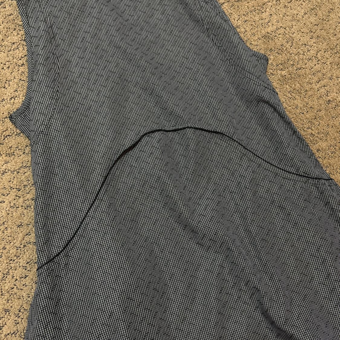 체크 셔링 벌룬 원피스 (L) 상품이미지6