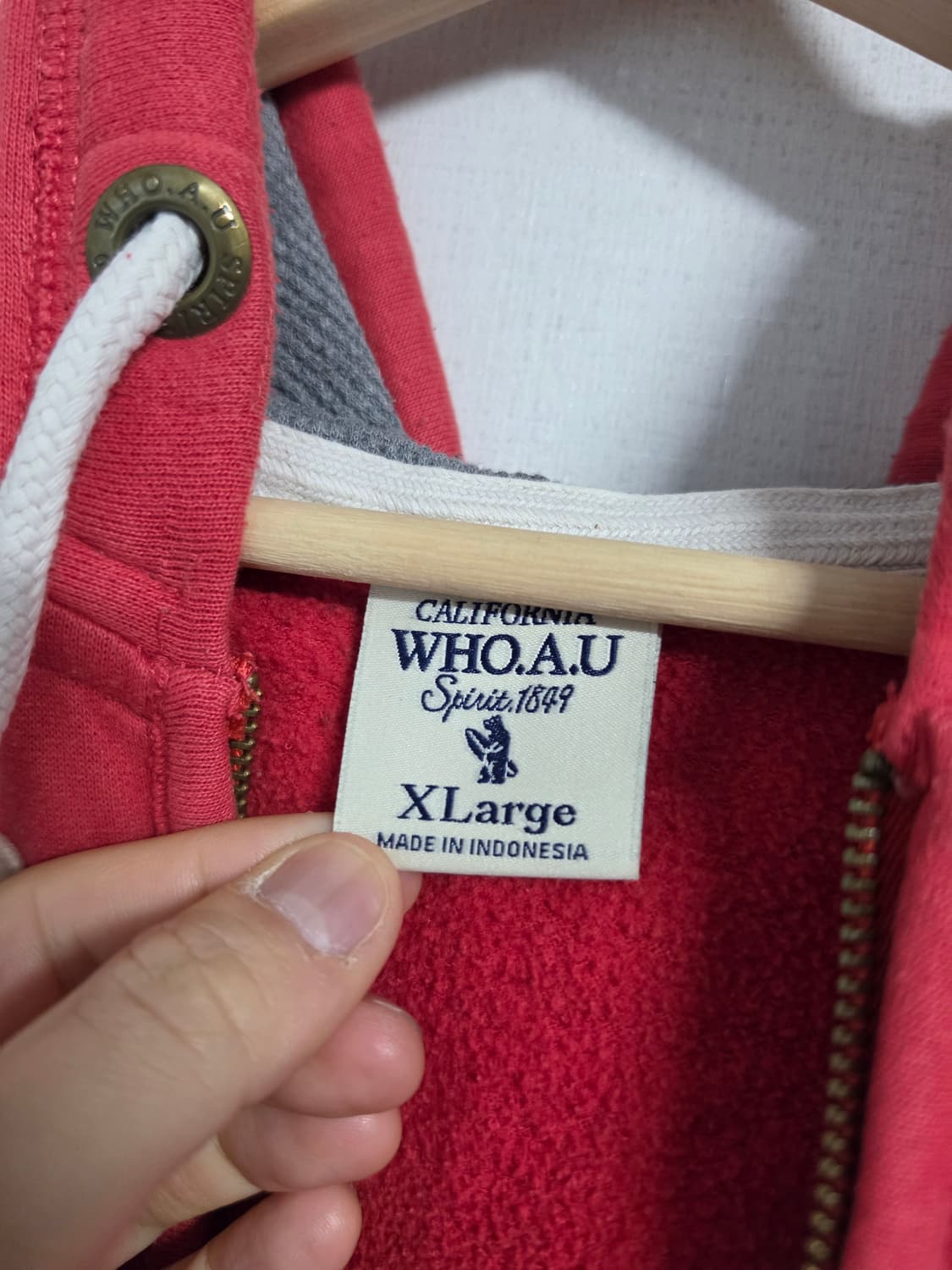 후아유 y2k  핑크 후드집업 XL 상품이미지3