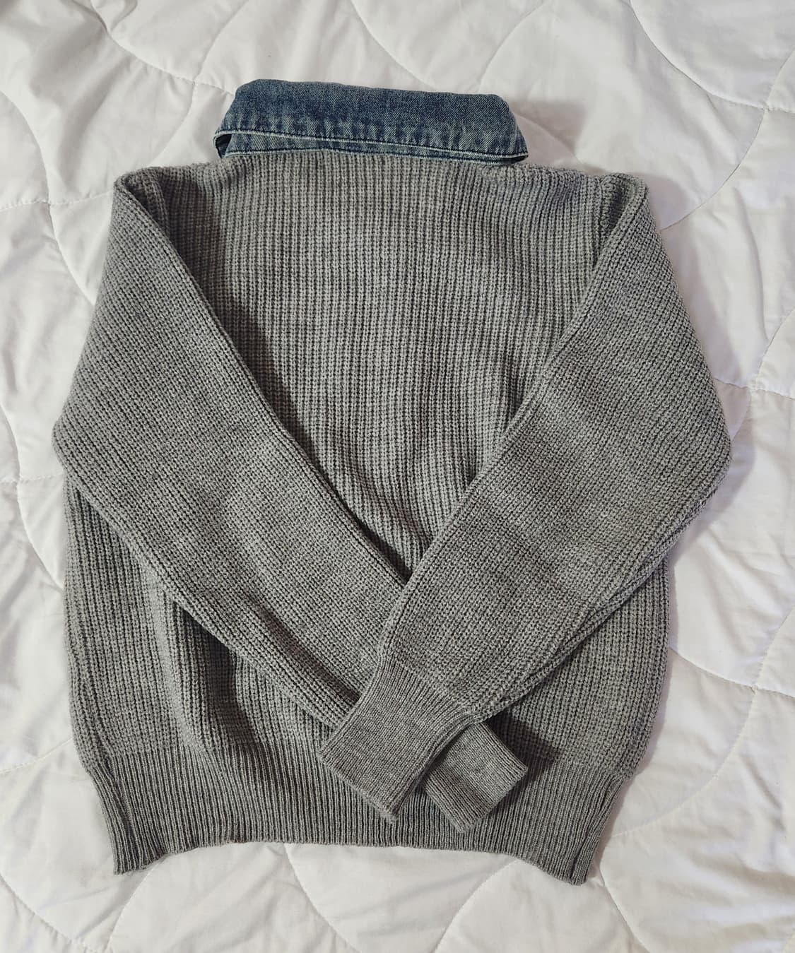 쿨키튼 데님 카라 니트 가디건 상품이미지3